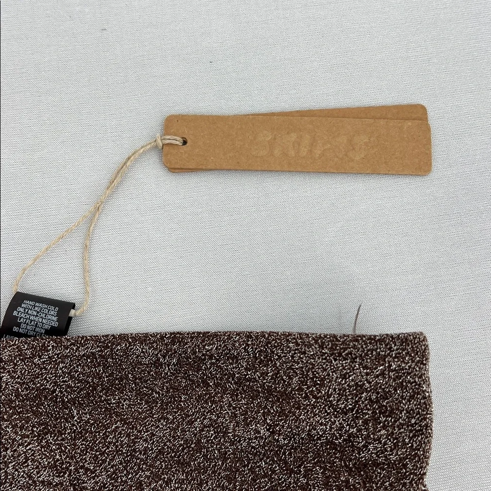 NWT skims chocolate brown metallic shimmer highwaisted bikini bottoms XXS beach